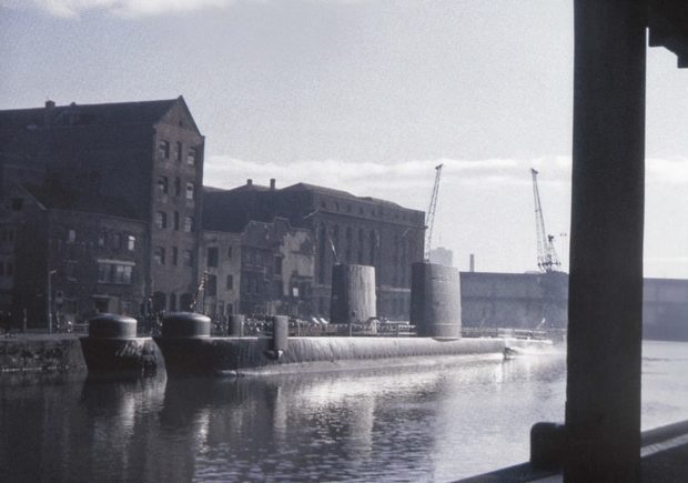 Old Photograph of Submarines outside Design West
