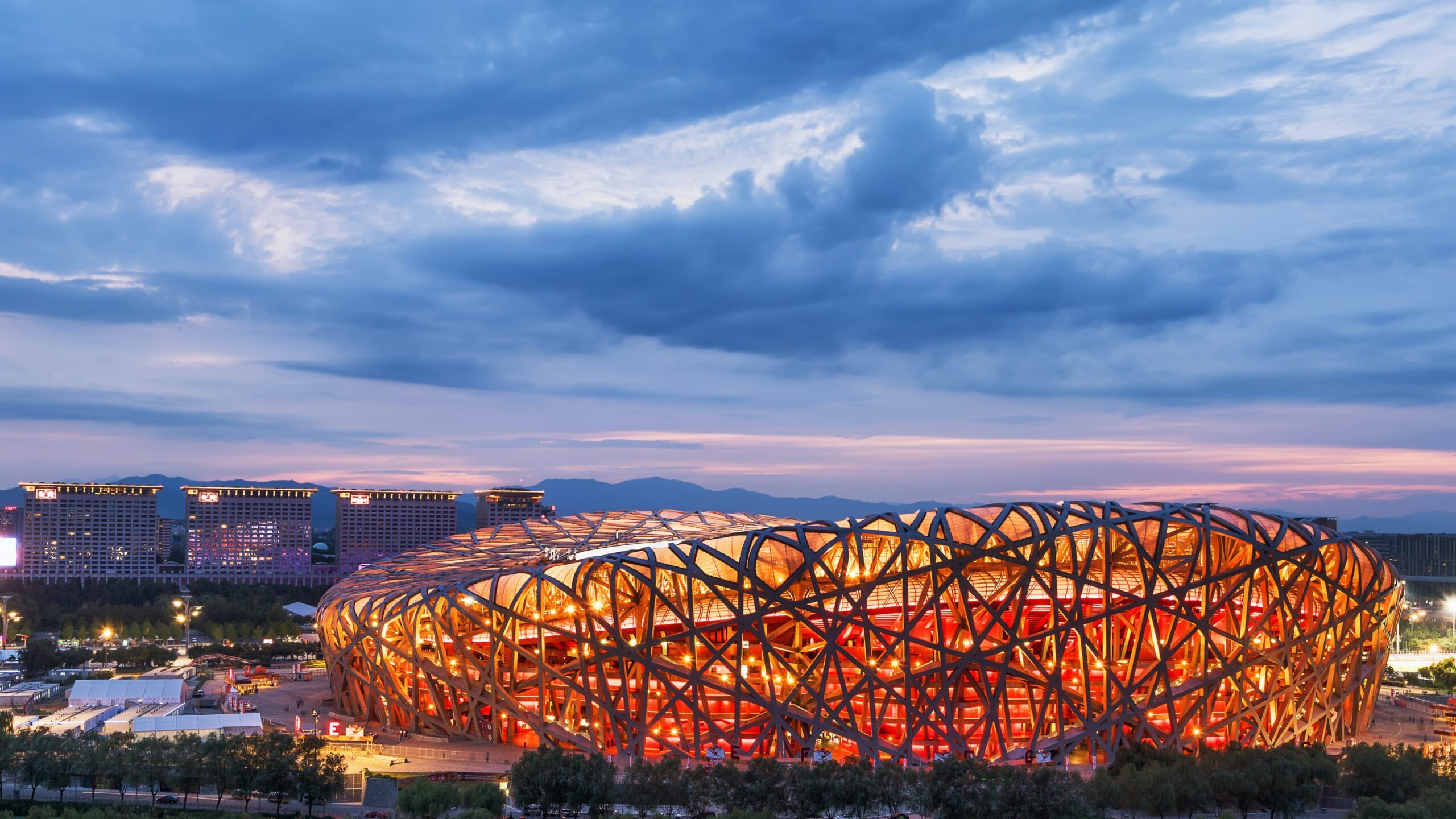 The National Stadium, also known as the Bird's Nest in Beijing.